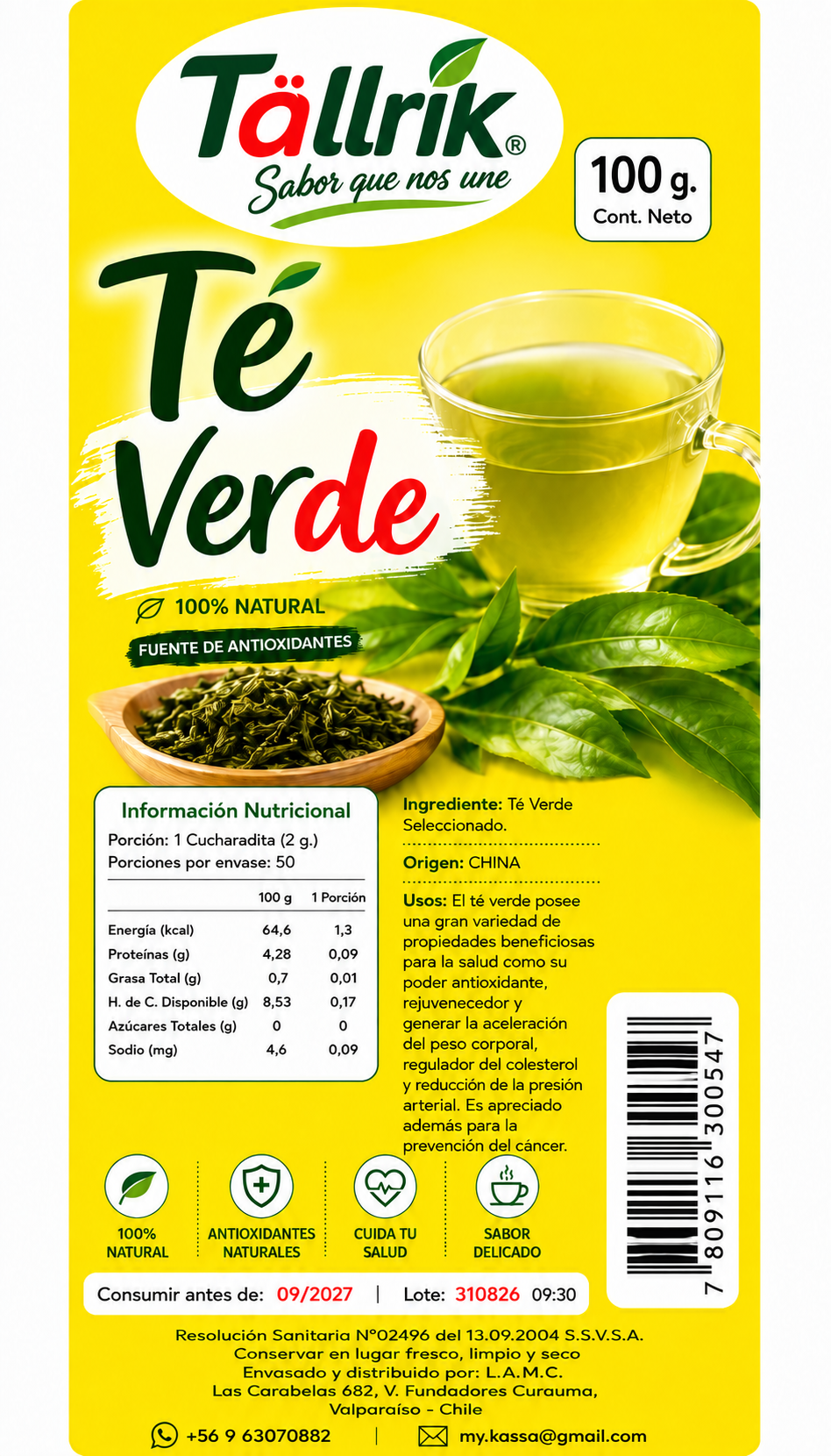 Etiqueta de Té verde Tallrik